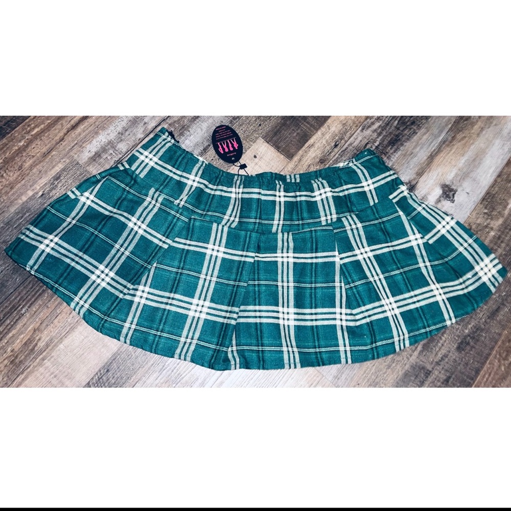 Green Plaid Skirt